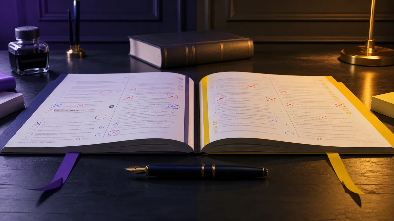 Deux supports d’évaluation du français écrit comparés sur un bureau